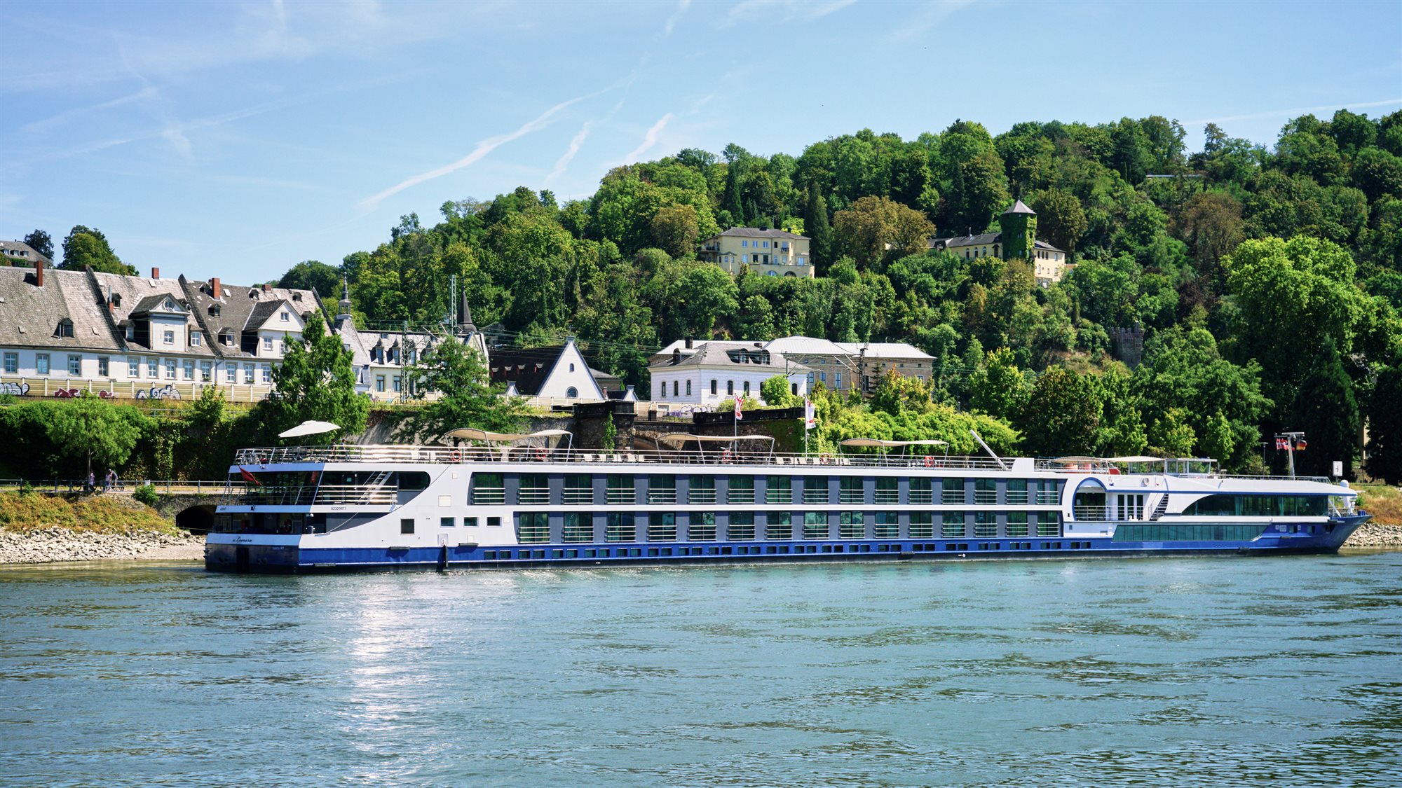 Luxury river cruise ship on the Rhine in Germany